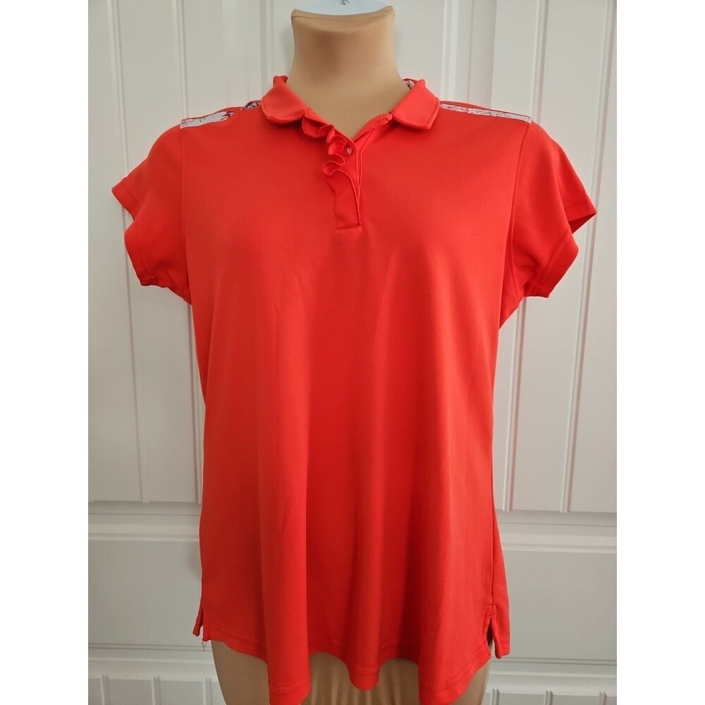 Ladies Pebble Beach Dry-Luxe Performance Golf Polo Shirt - Coral - Size XL